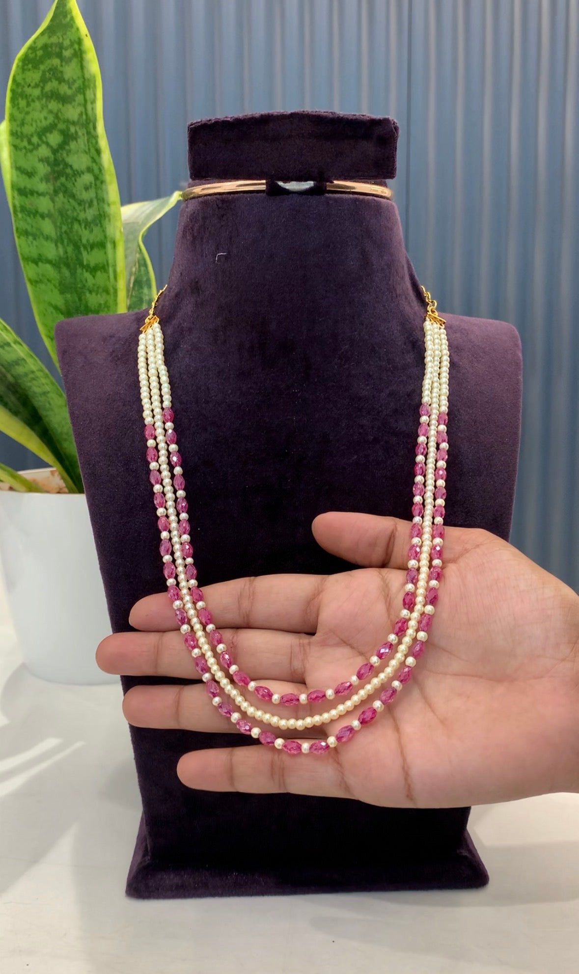 Beautiful customised ruby crystal beads set