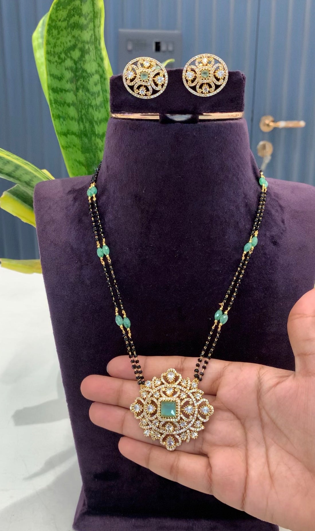 Beautiful Locket With Customised Blackbeads (20inches)