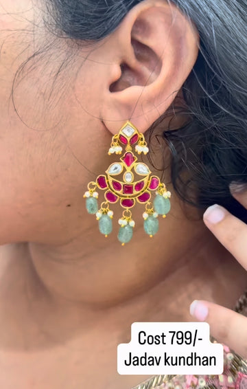 Beautiful Jadav Kundhan Earrings