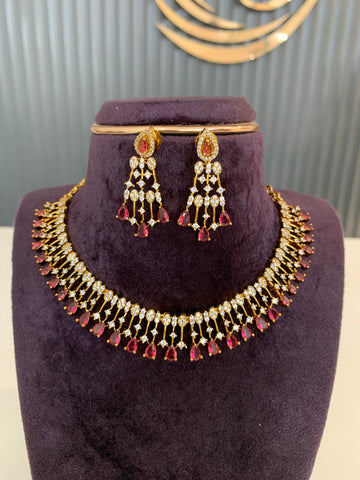 CZ Red Stone Necklace