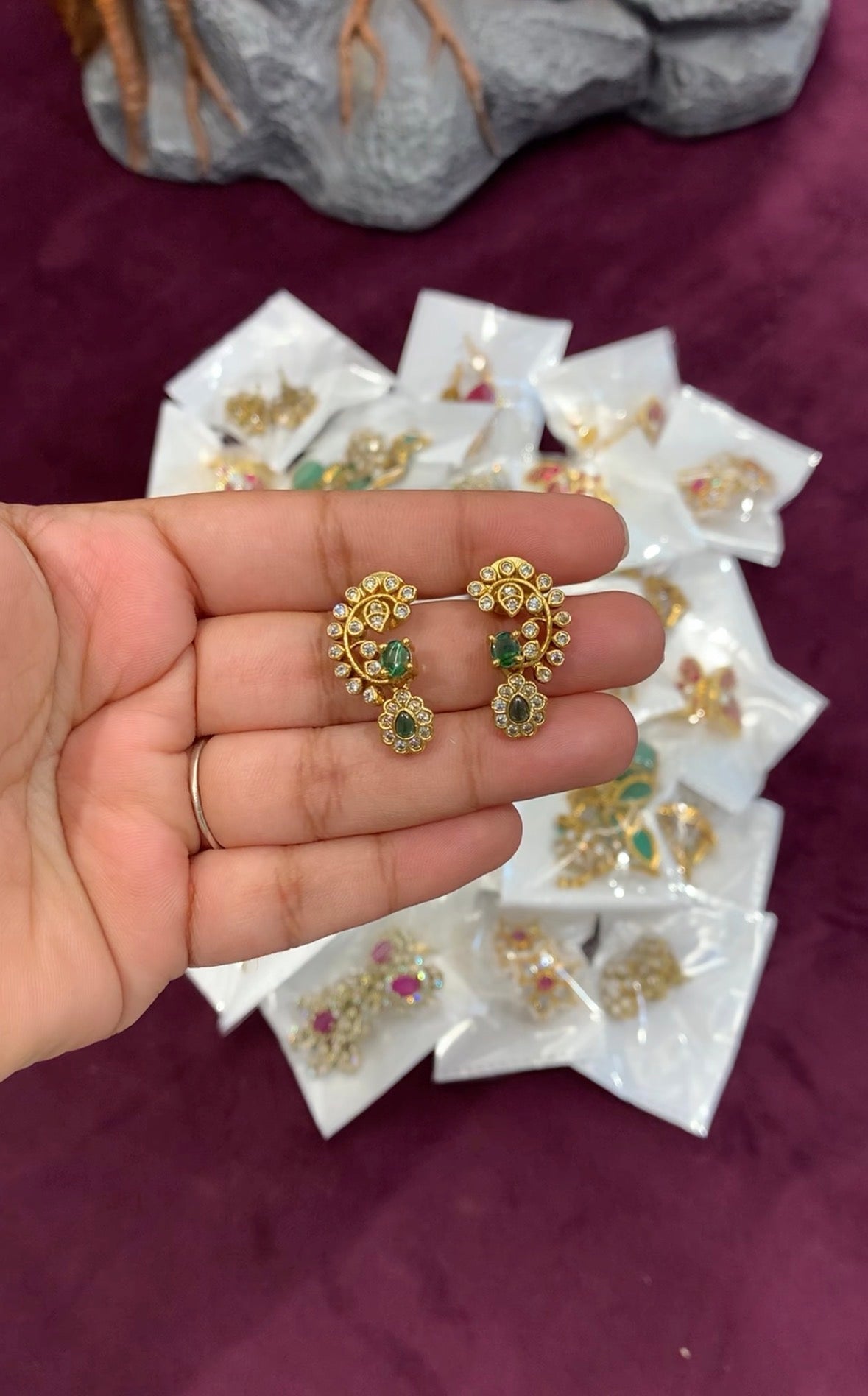 Beautiful green stone earrings