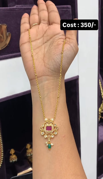 Beautiful ruby stone pendant with 18inchs chain