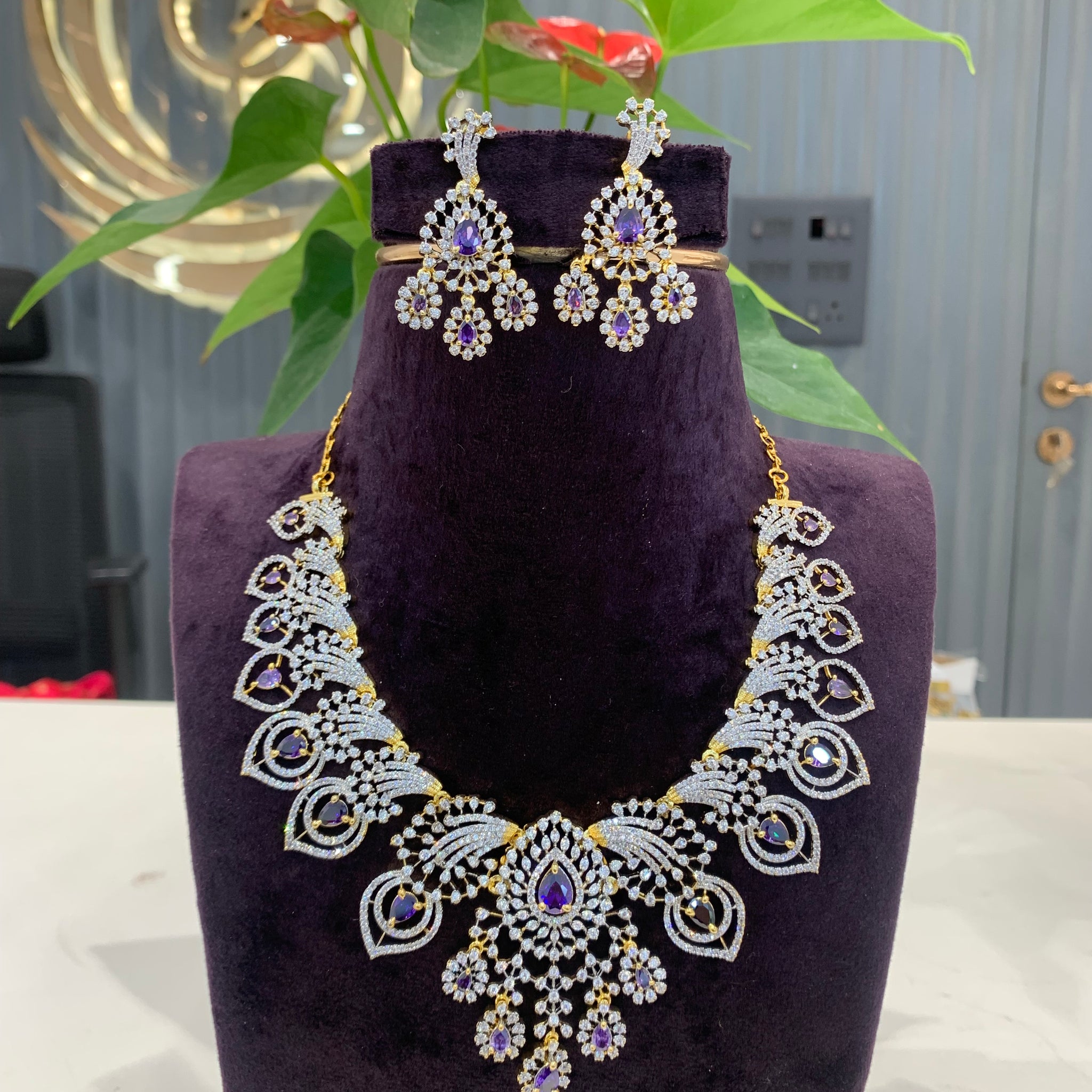 Beautiful trendy purple colour GJ neckset