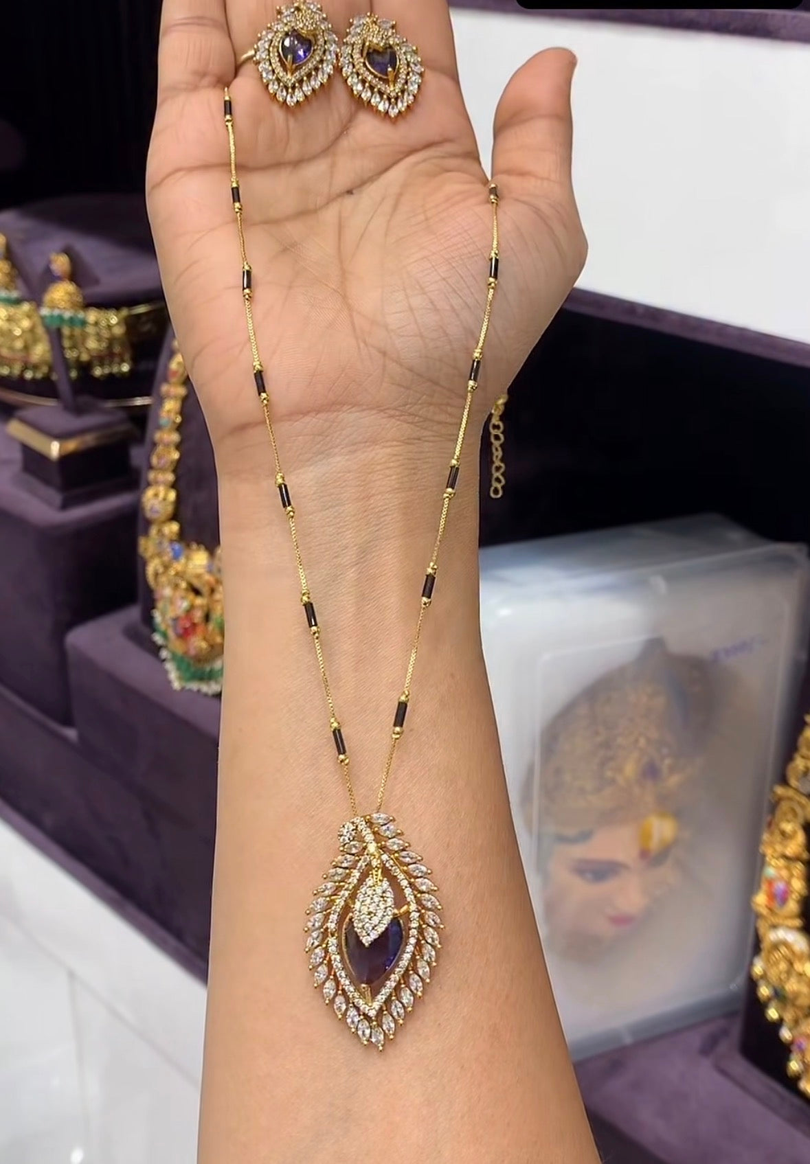 Beautiful Violet Stone Pendent set