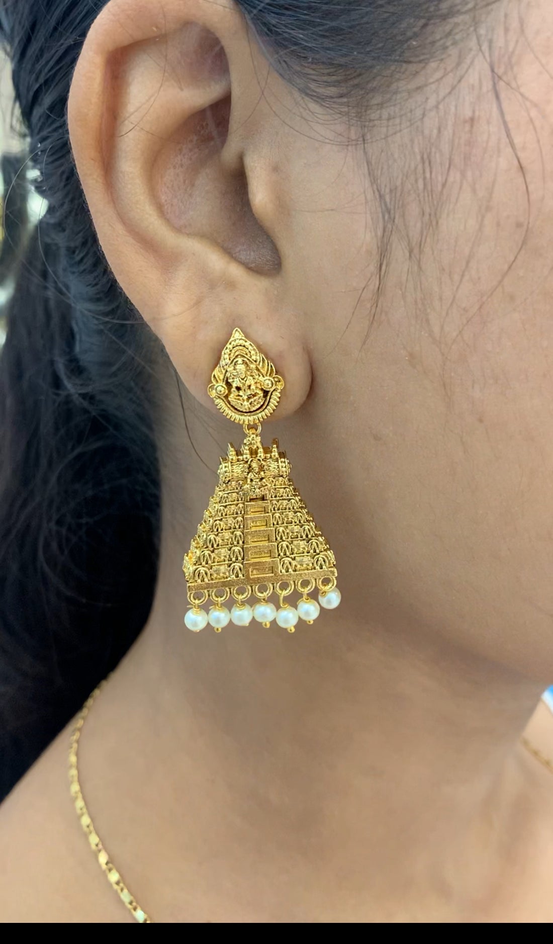 Beautiful gold replica earrings
