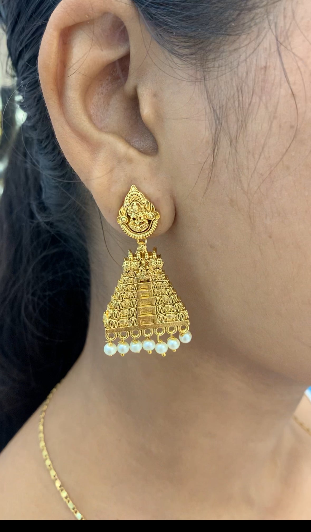 Beautiful gold replica earrings