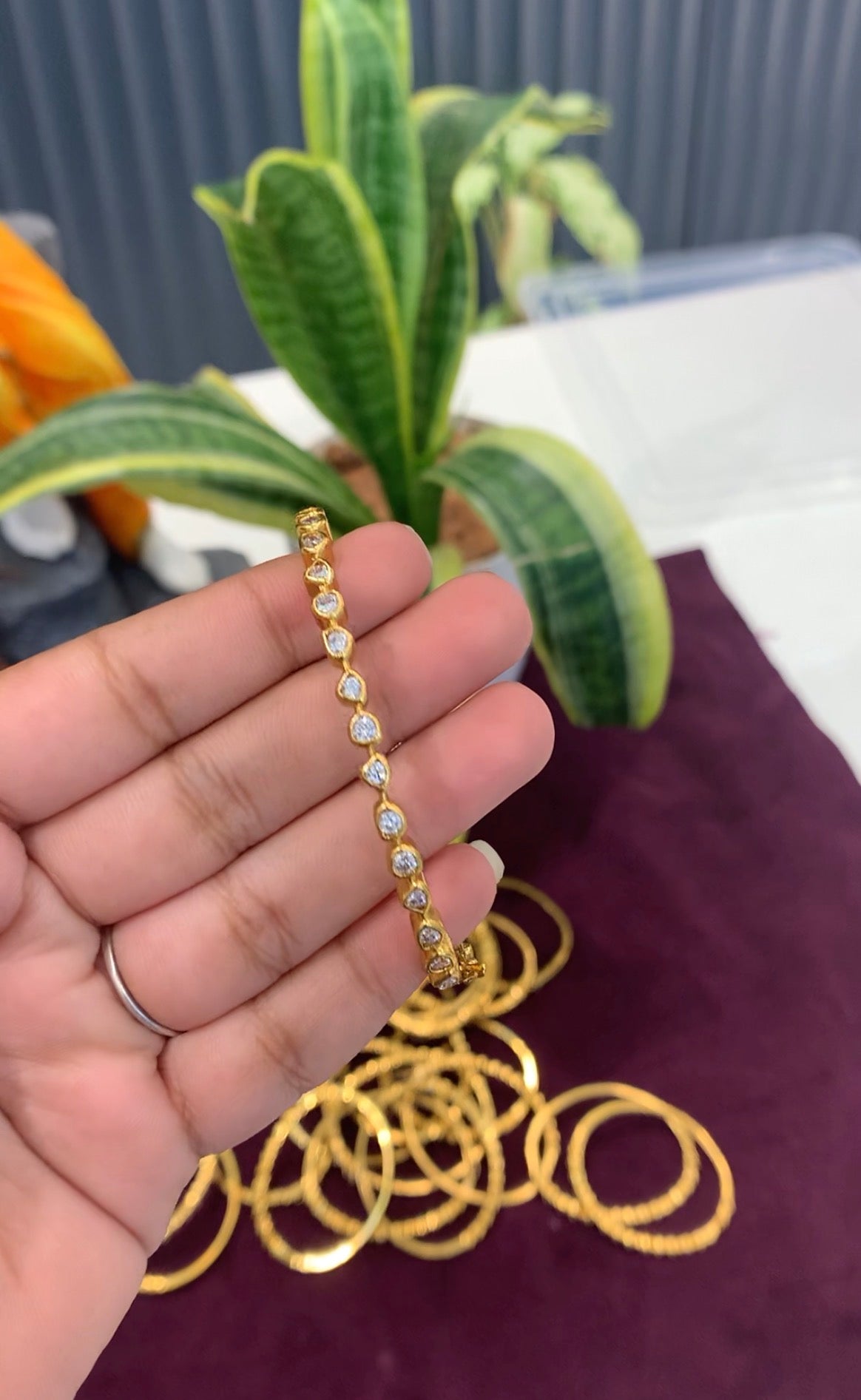 Beautiful uncut stone bracelet