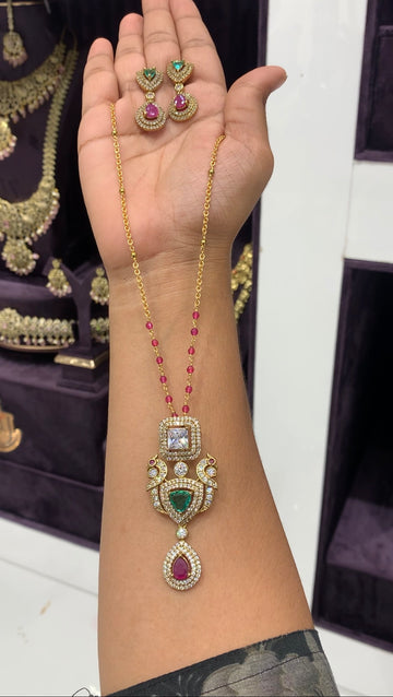 Beautiful locket set with Multi beads chain
