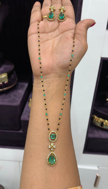 Beautiful Locket set with Black beads