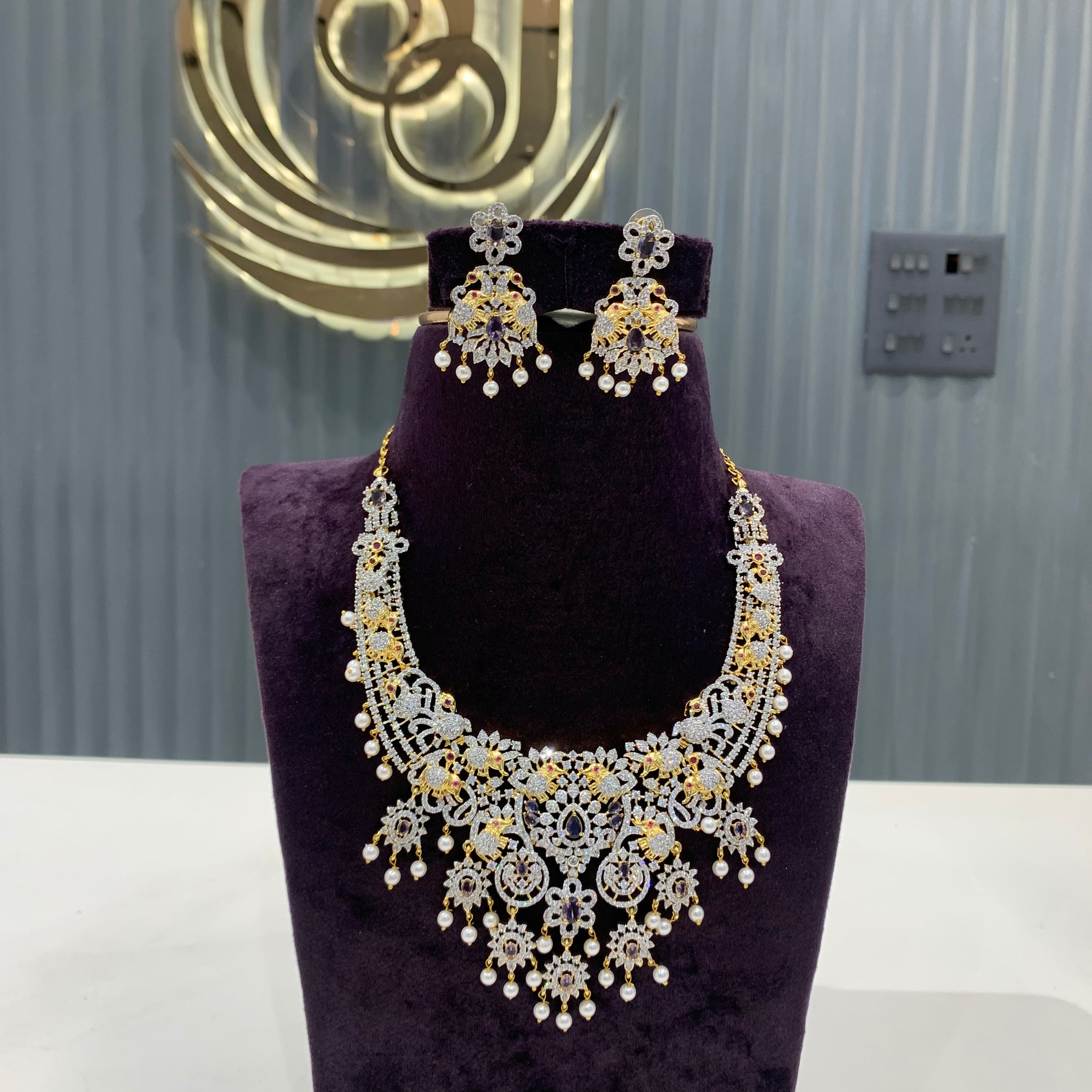 Beautiful GJ purple stone necklace