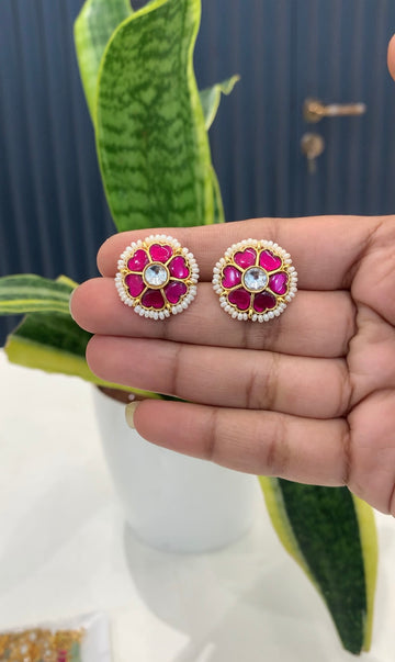 Beautiful jadav studs with pushback