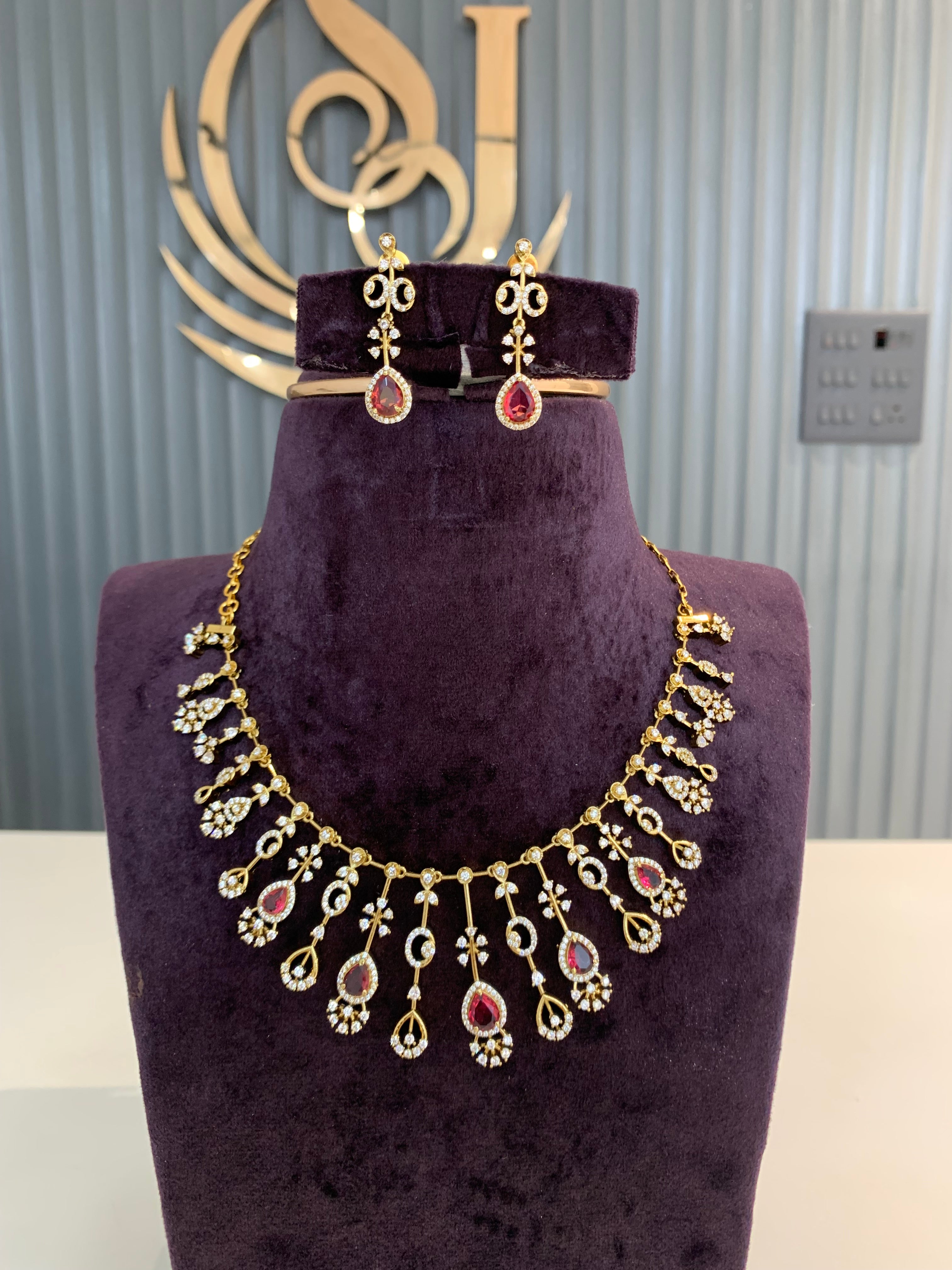 Beautiful ruby stone necklace