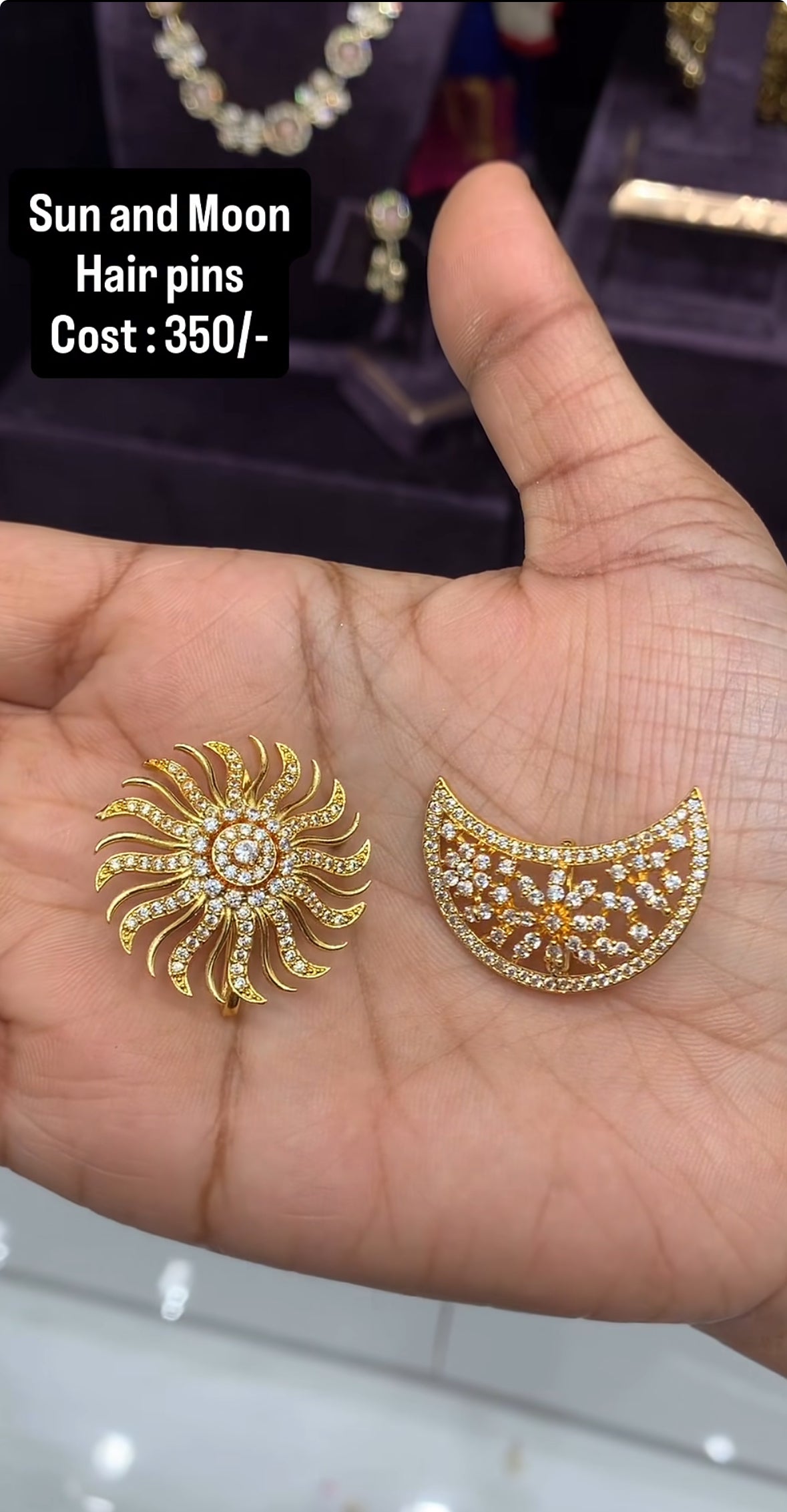 Beautiful sun moon hair accessories with back hook