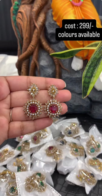 Beautiful Red stone Earrings