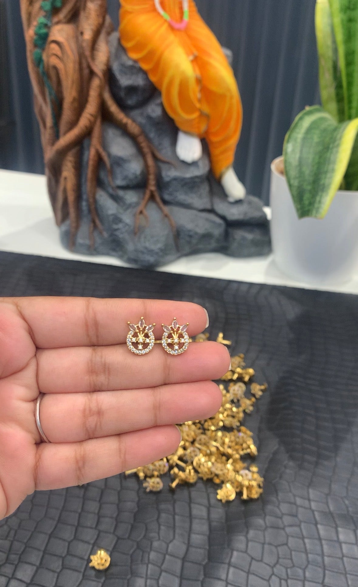 Beautiful screwback white  studs