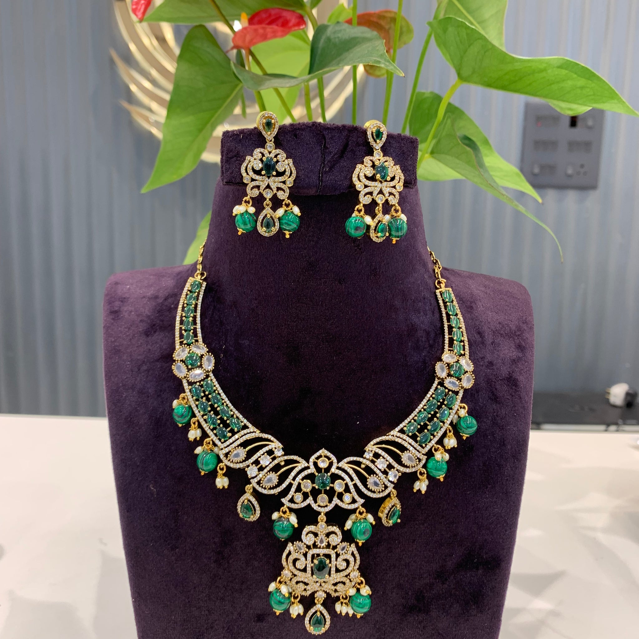 Beautiful green stone necklace