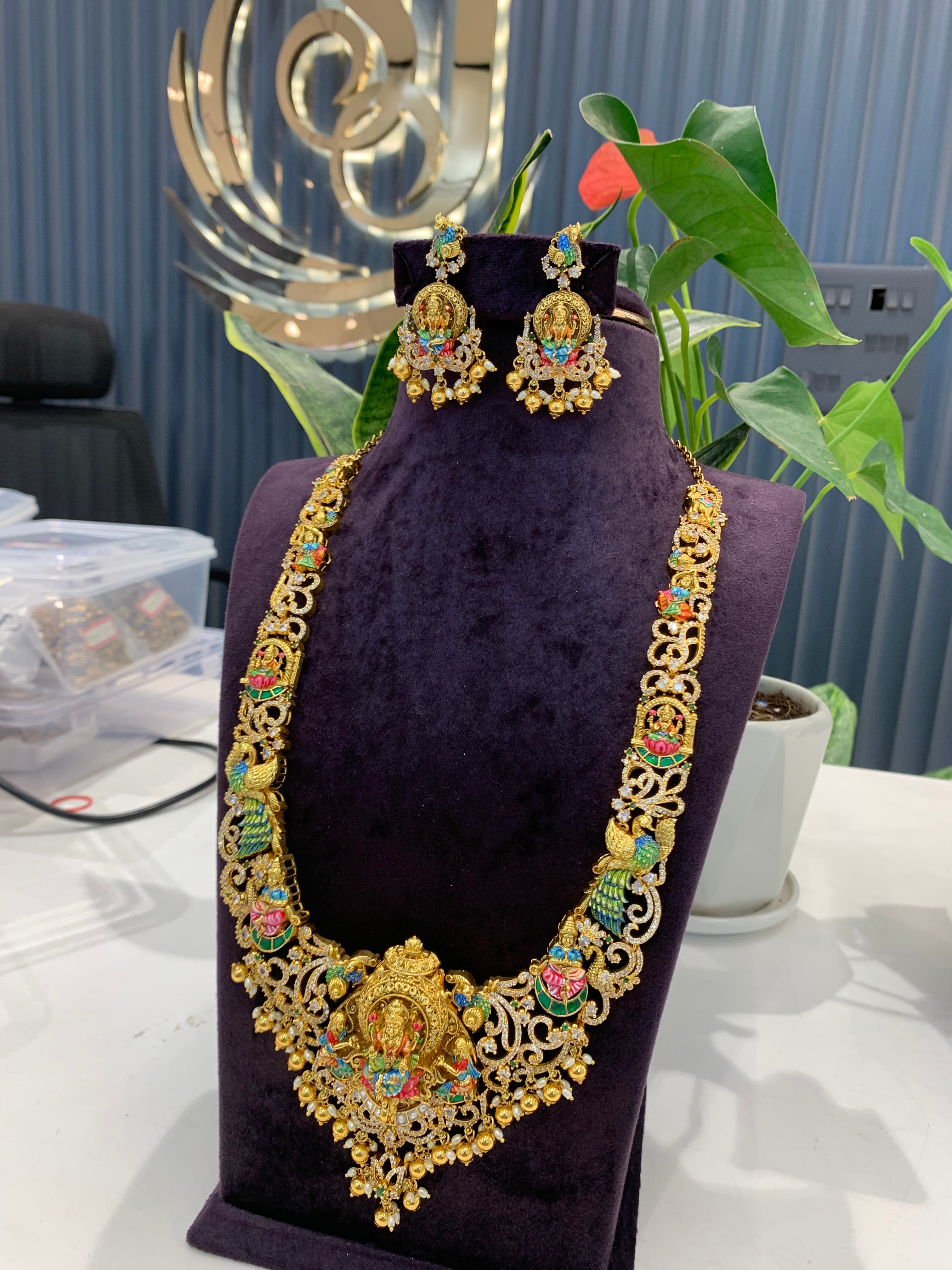 Beautiful traditional meenakari long haram