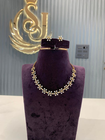Beautiful simple white stone necklace