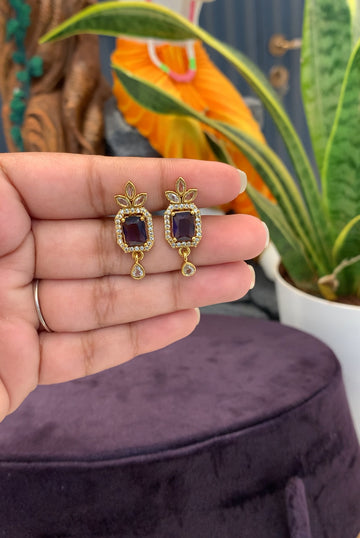 Beautiful violet stone Back screw studs