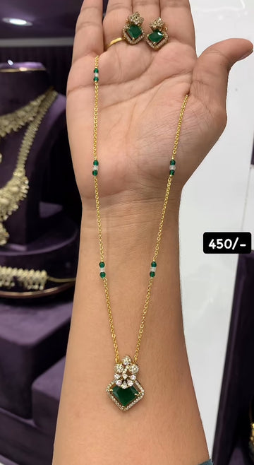 Beautiful pendant set with chandraharam 18 inchs