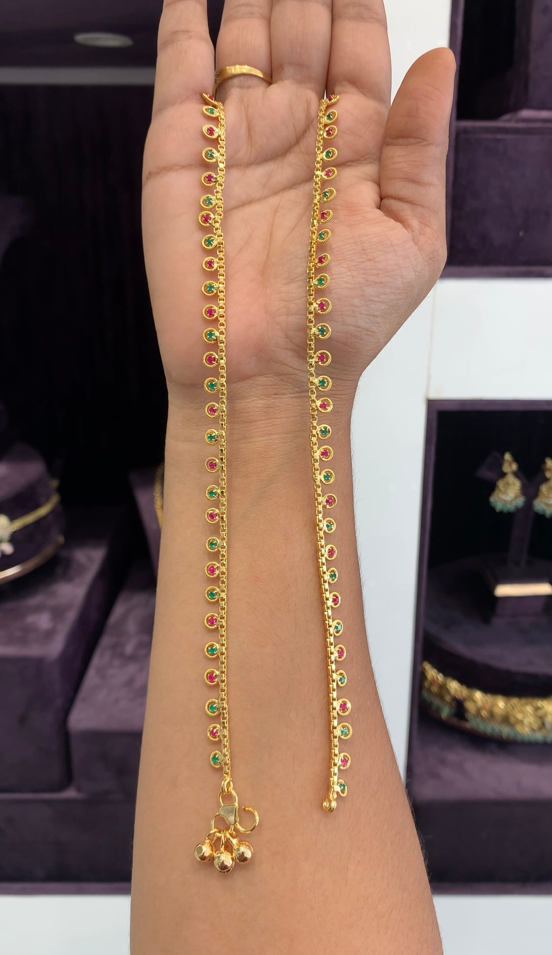 Beautiful Multi stone microplated Anklets