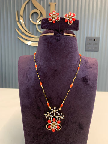 Beautiful coaral black beads