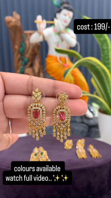 Beautiful red stone earrings