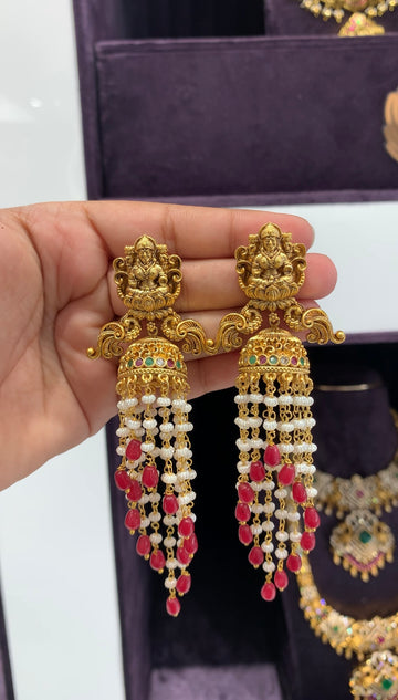 Beautiful Nakshi Beads Hanging jumkis