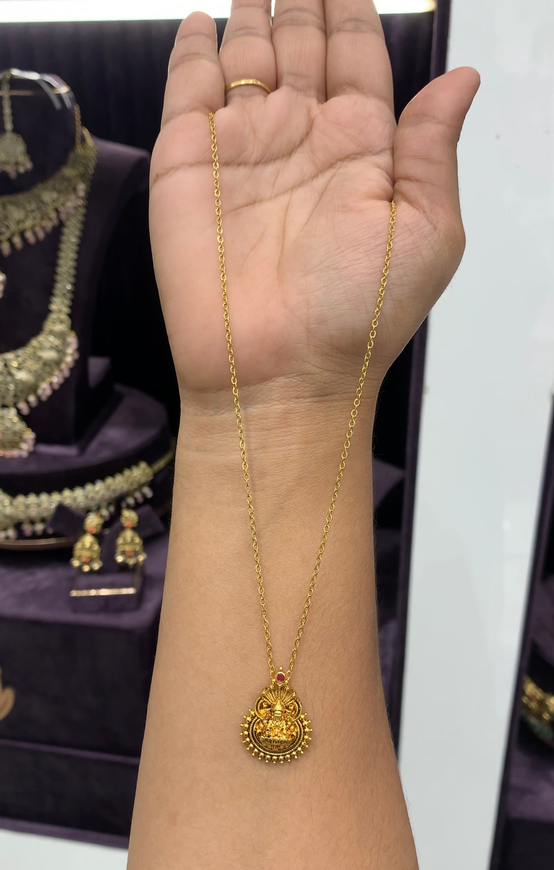 Beautiful lakshmi locket with simple chain
