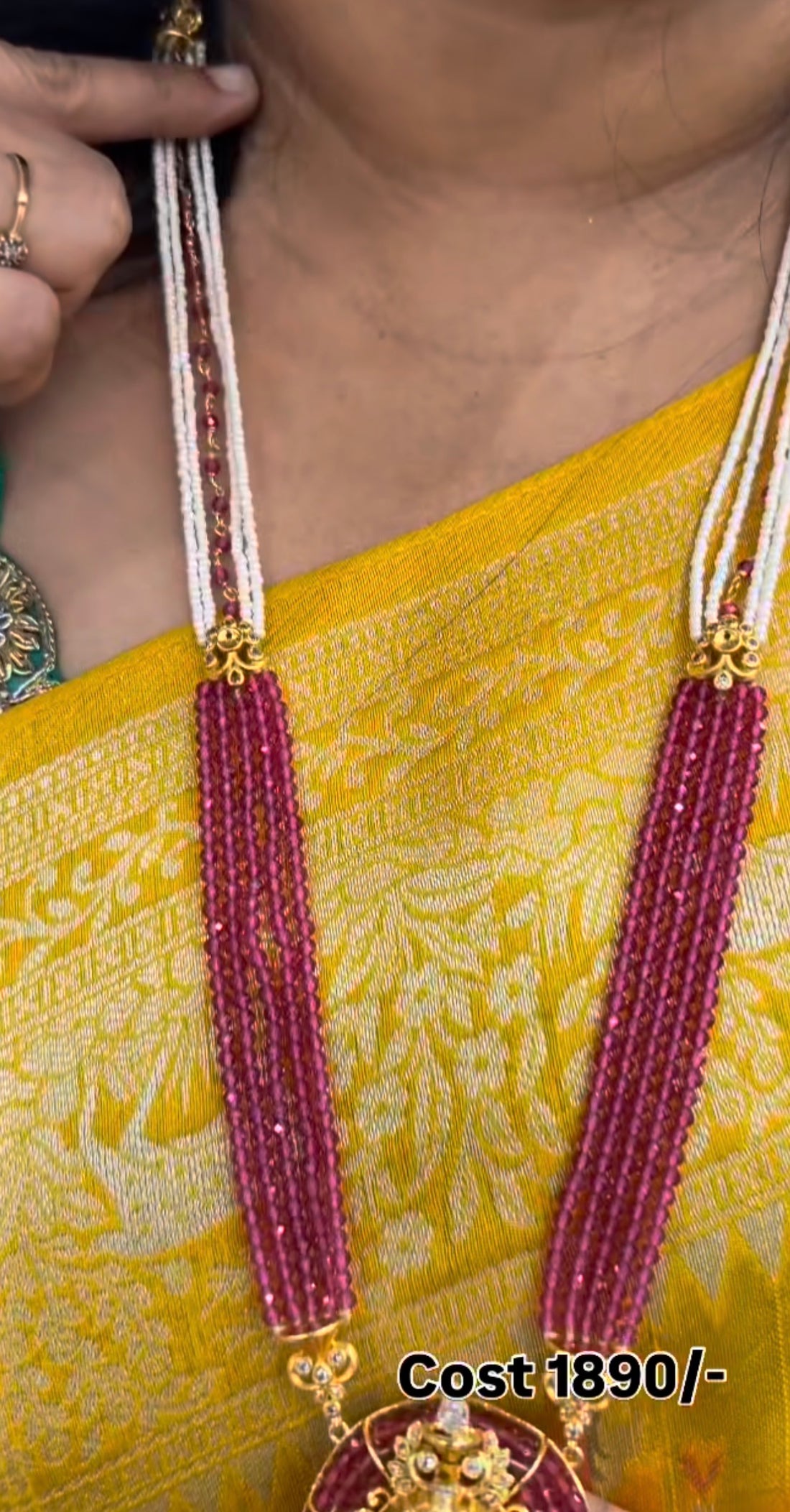 Beautiful lord Sri Rama pendant with customised beads set