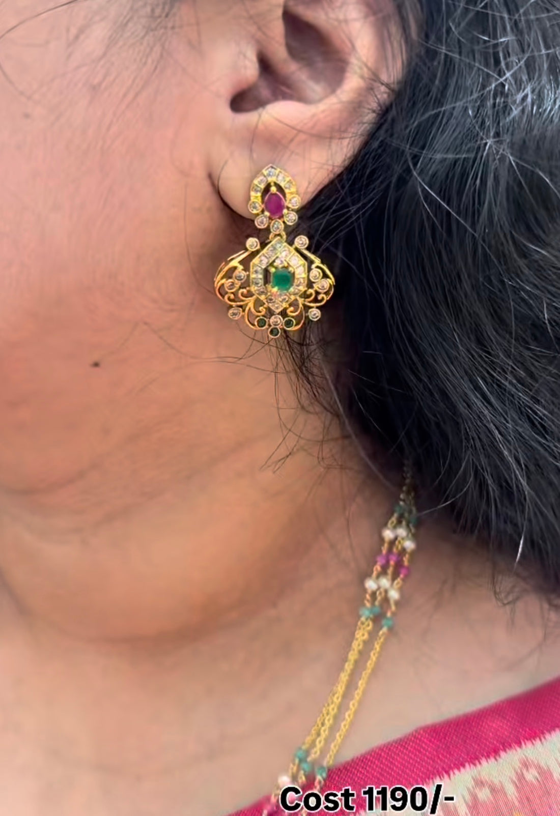 Beautiful Pendent with chandraharam Chains