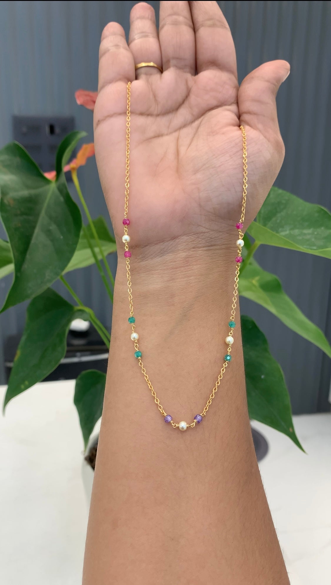 Beautiful Handmade Chain with premium crystals