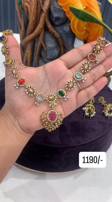 Beautiful navarathana necklace