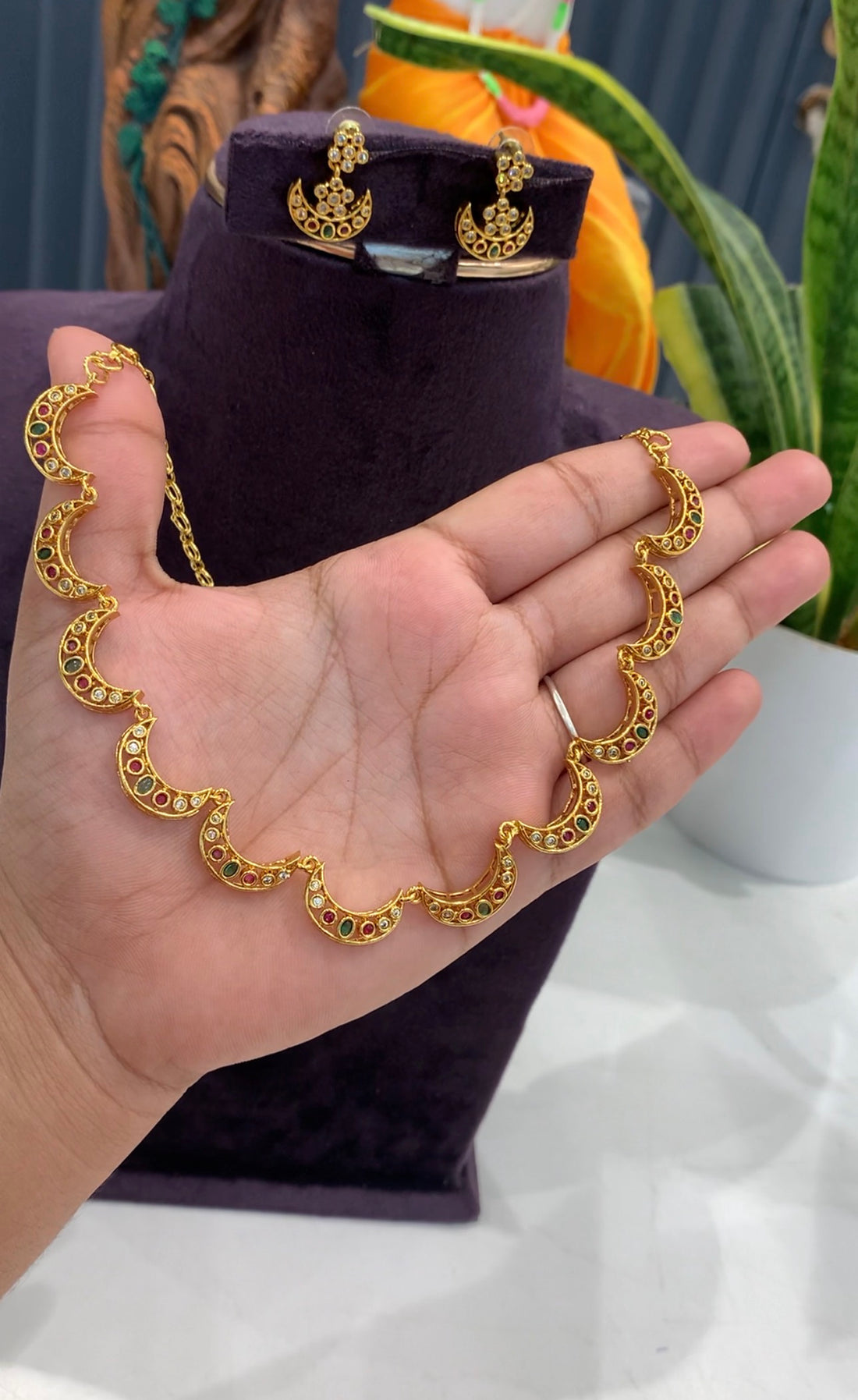 Beautiful stylish moon necklace