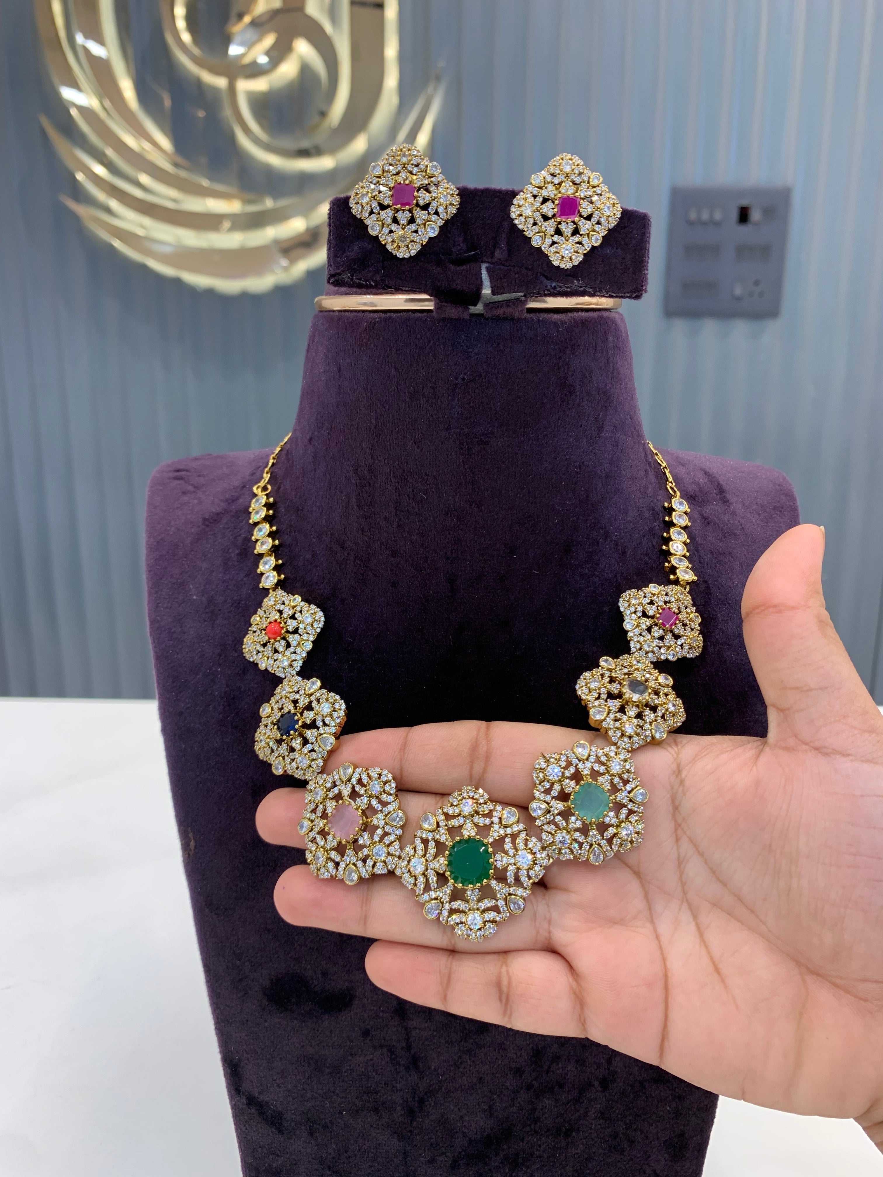 Beautiful Navarathna necklace