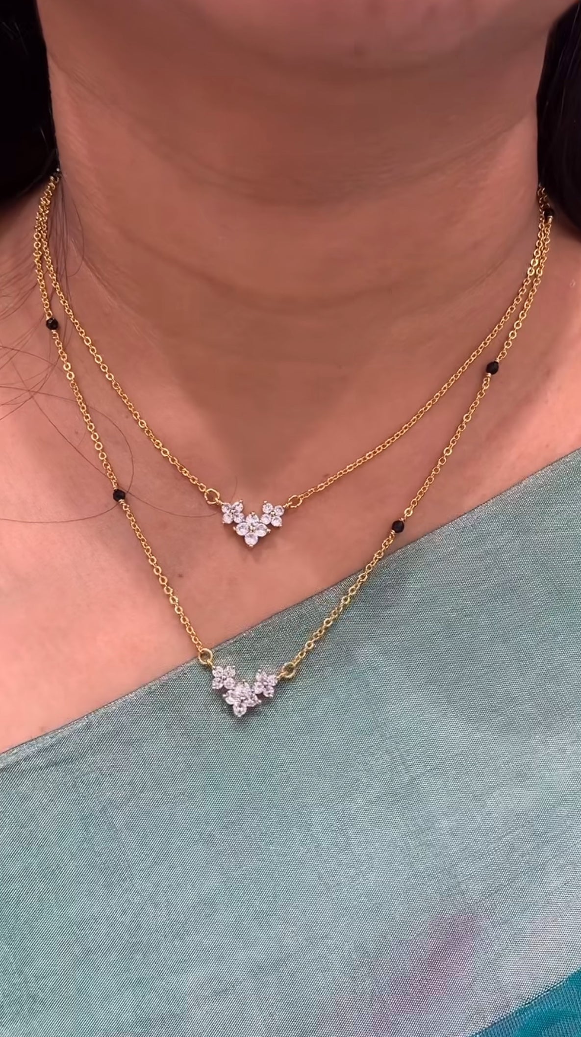 Step Chain Designs Beautiful trendy double step chain – Sujatha Gold Covering Works