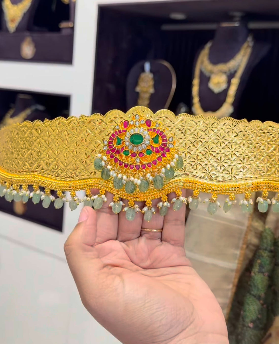 Beautiful customised jadav locket hipbelt