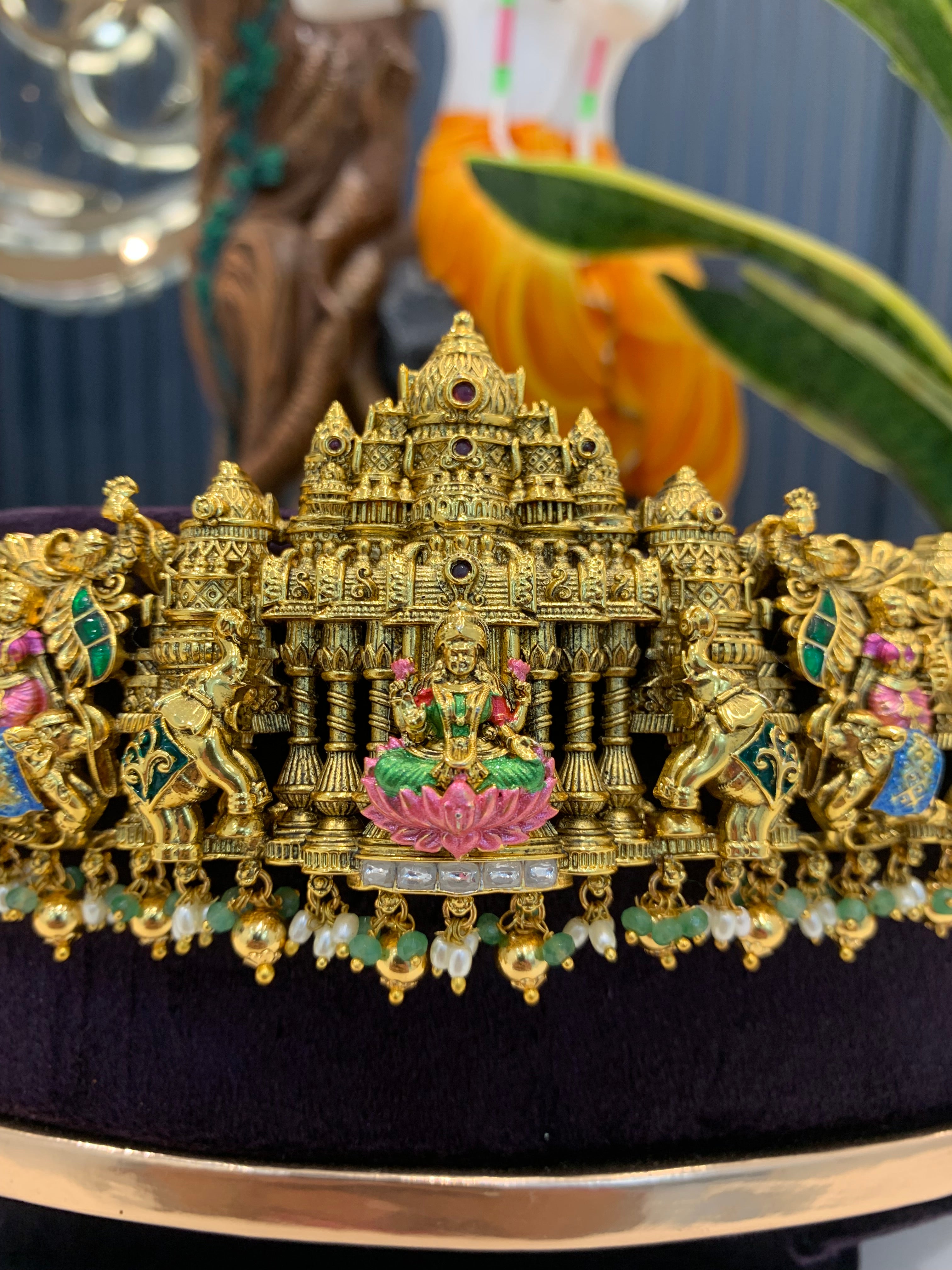 Beautiful meenakari 3D vaddanam