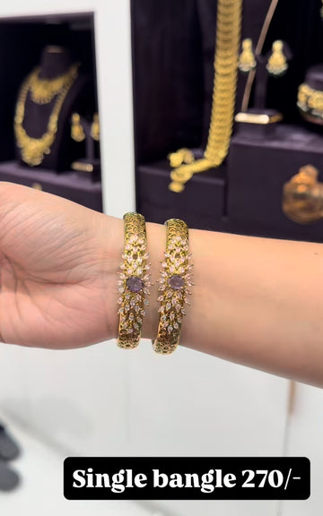 Beautiful lavender stone kada bangles set of 2 bangles
