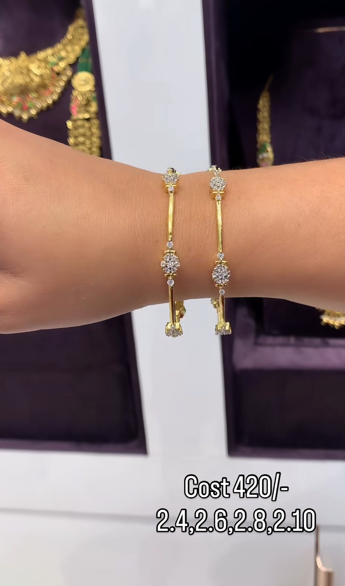 Beautiful diamond replica bangles set of 2