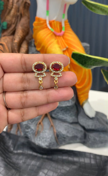 Beautiful red stone screwback studs