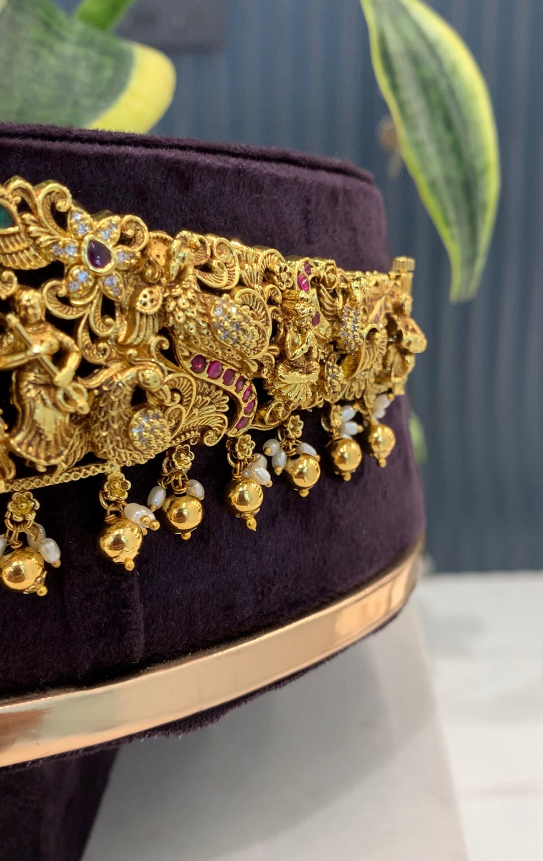 Beautiful customised 3D vaddanam with gold beads