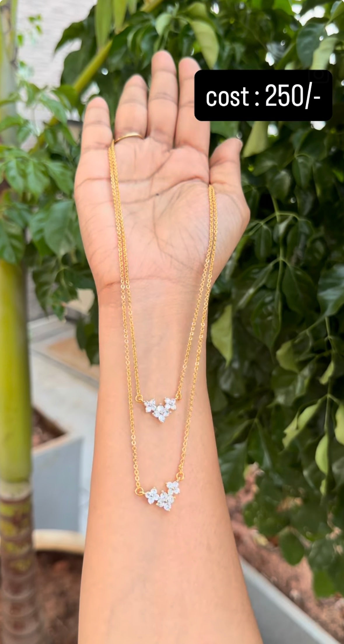 Beautiful 2-Step Locket With Chandraharam Chain ( 18 Inches )