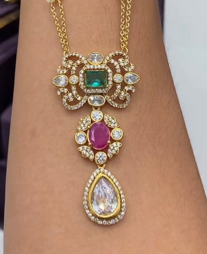 Beautiful Locket With Customised 2-Line Chandraharam Chain (18inches)