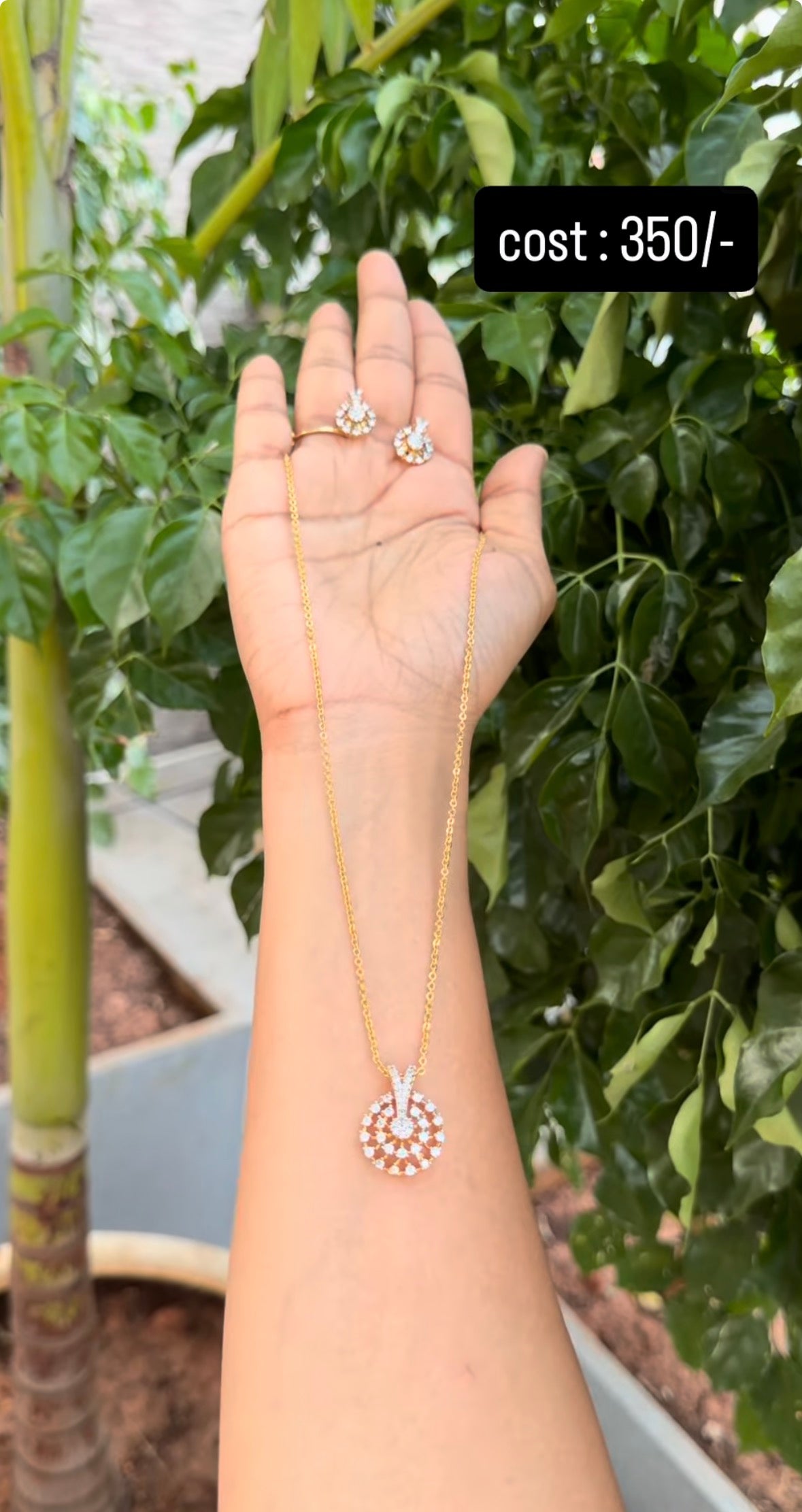 Beautiful Locket & Earrings With Chandraharam Chain ( 18 Inches )