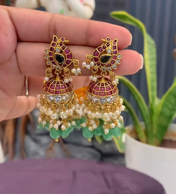 Beautiful PotaStone Peacock Earrings