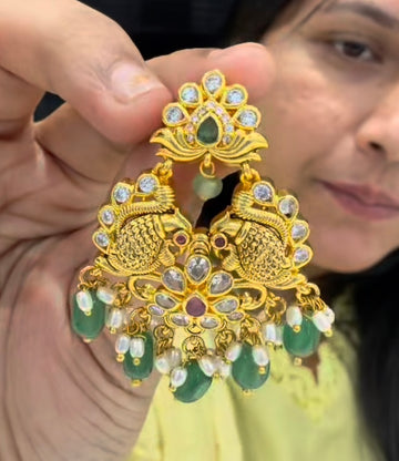 Beautiful peacock Earrings with Pushback