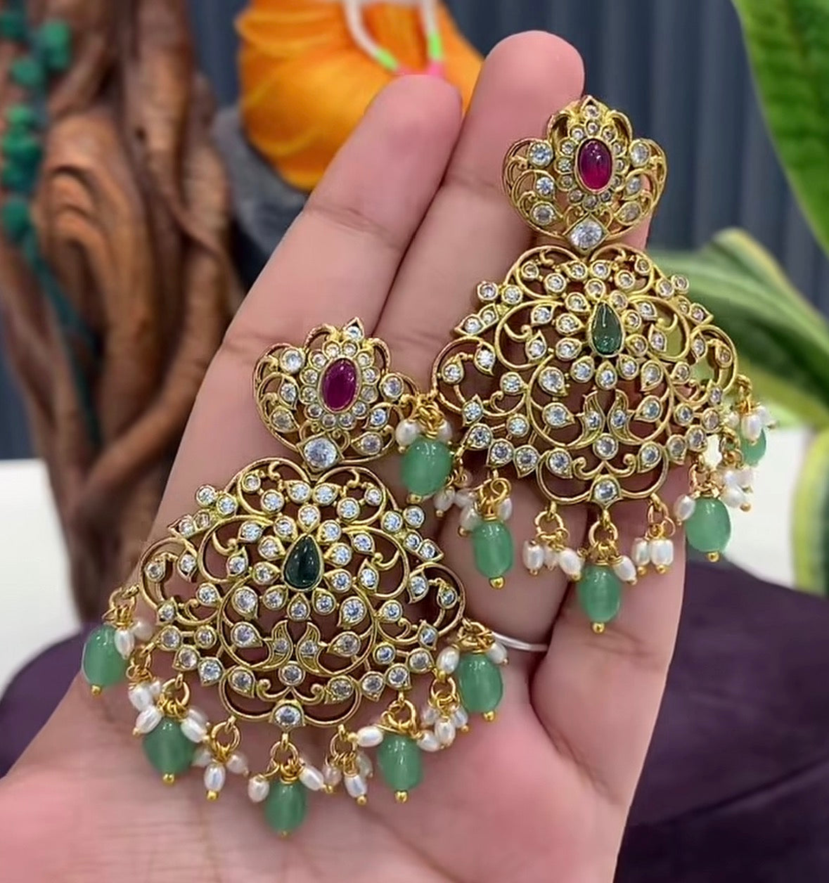 Beautiful Earrings with Pushback