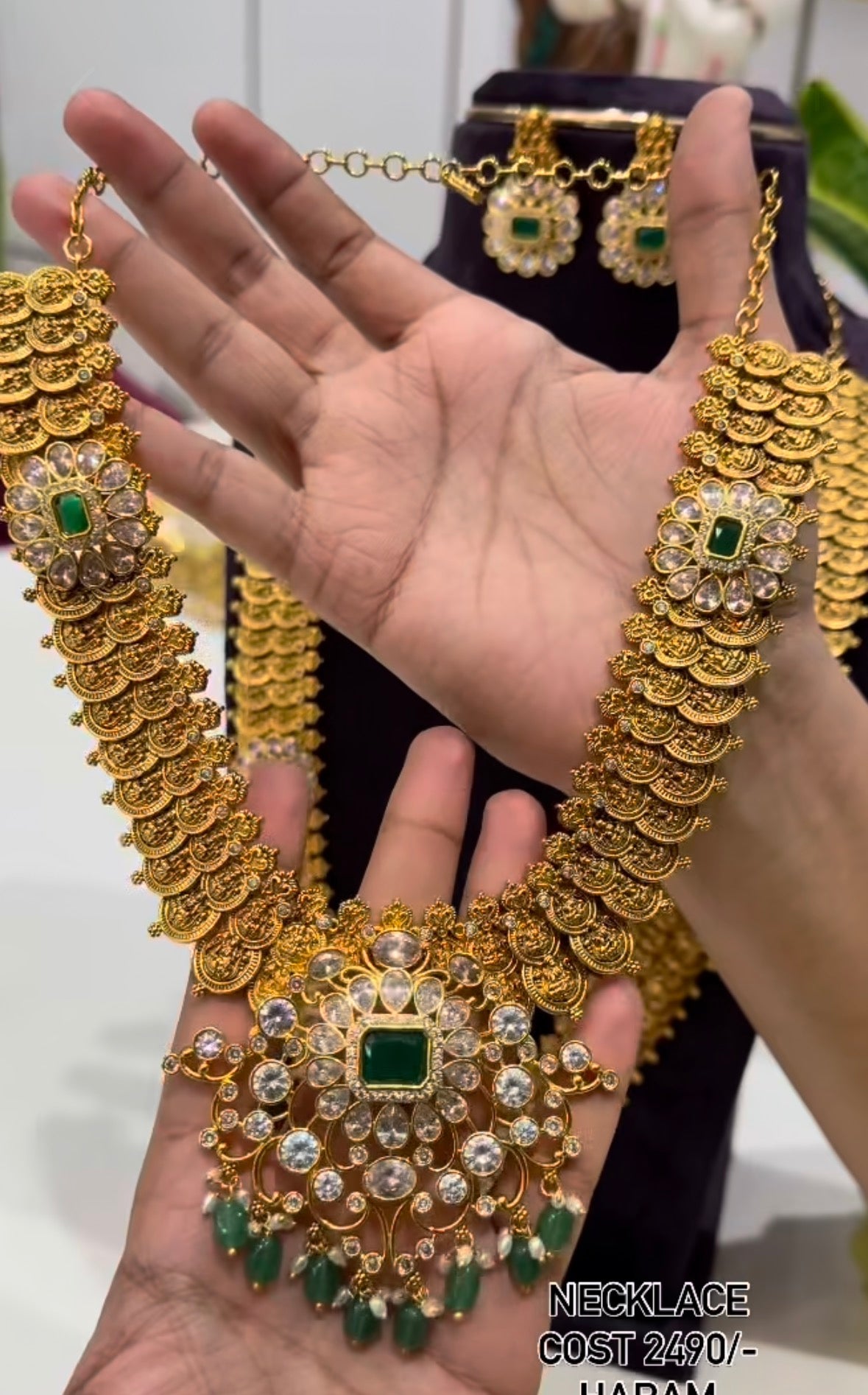 Beautiful 2 Step Lakshmidevi Kasu Necklace