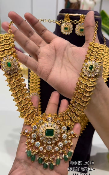 Beautiful 2 Step Lakshmidevi Kasu Necklace